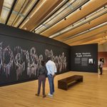 Museum gallery with fabric words 