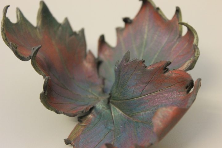 Autumn leaves made from clay