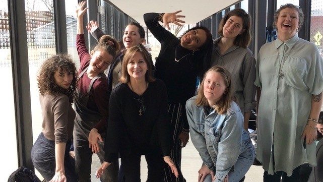 Carol performed with First Things First for the opening of the Momentary. Here, she poses with her team.