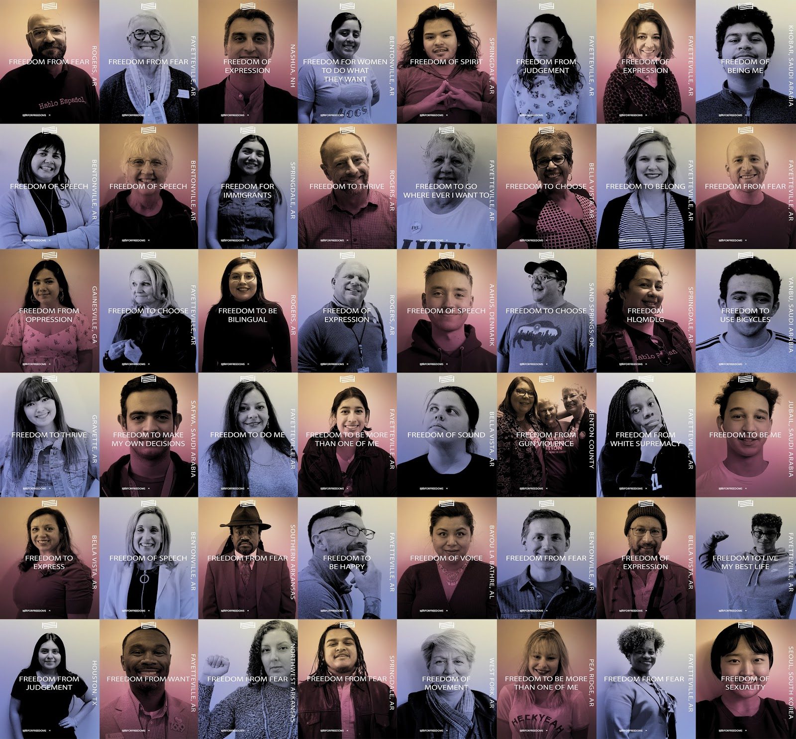 Grid of people portraits