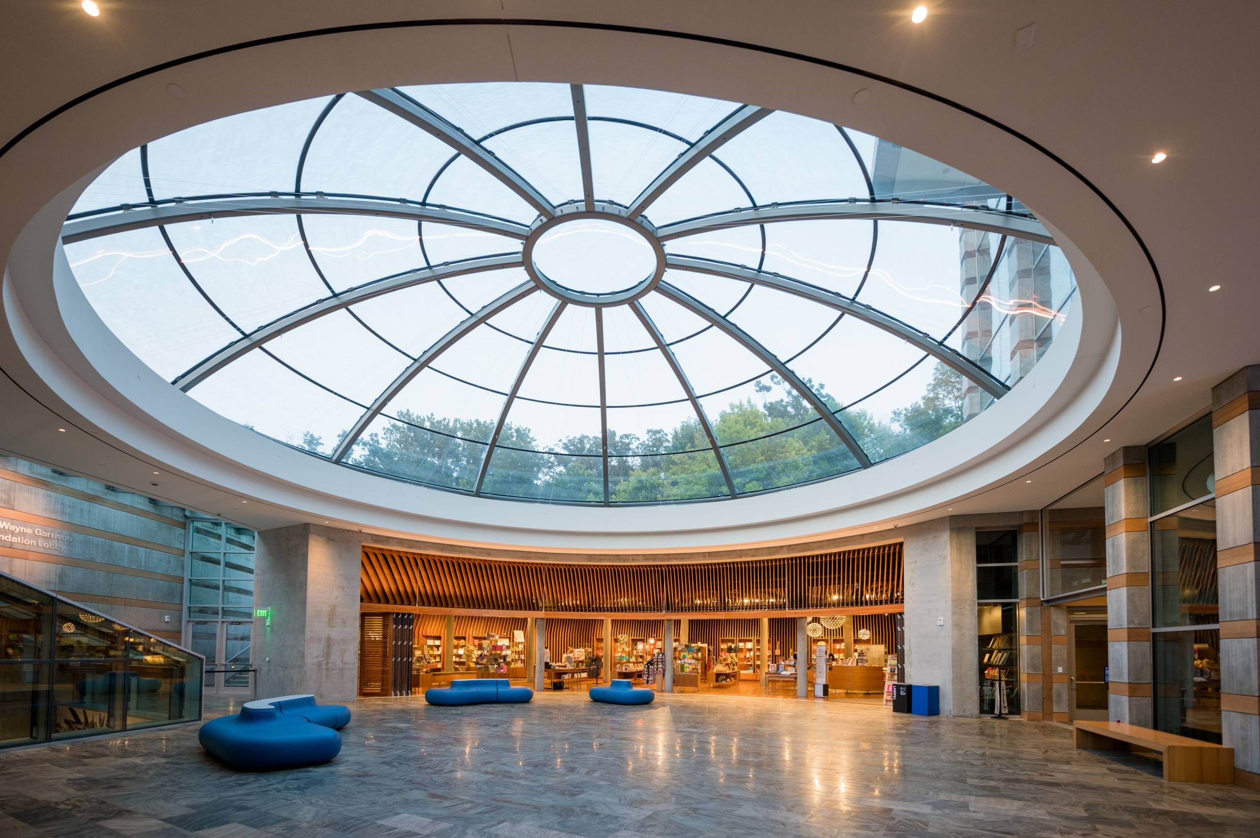Skylight in museum lobby