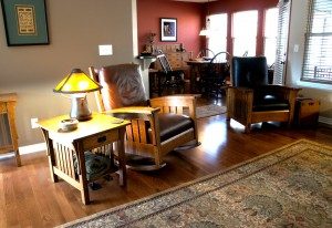 The home of Myron and Jan Williams is furnished with Myron's handcrafted furniture. 