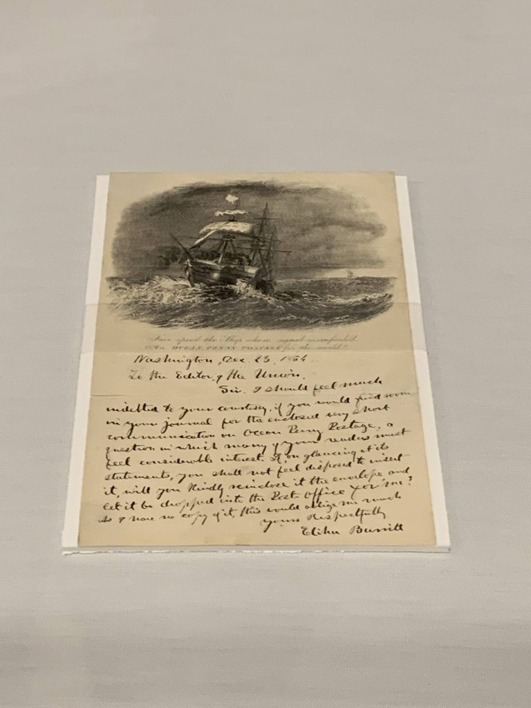 image of a letter written by Eliju Burnitt; found in the Crystal Bridges Library collection