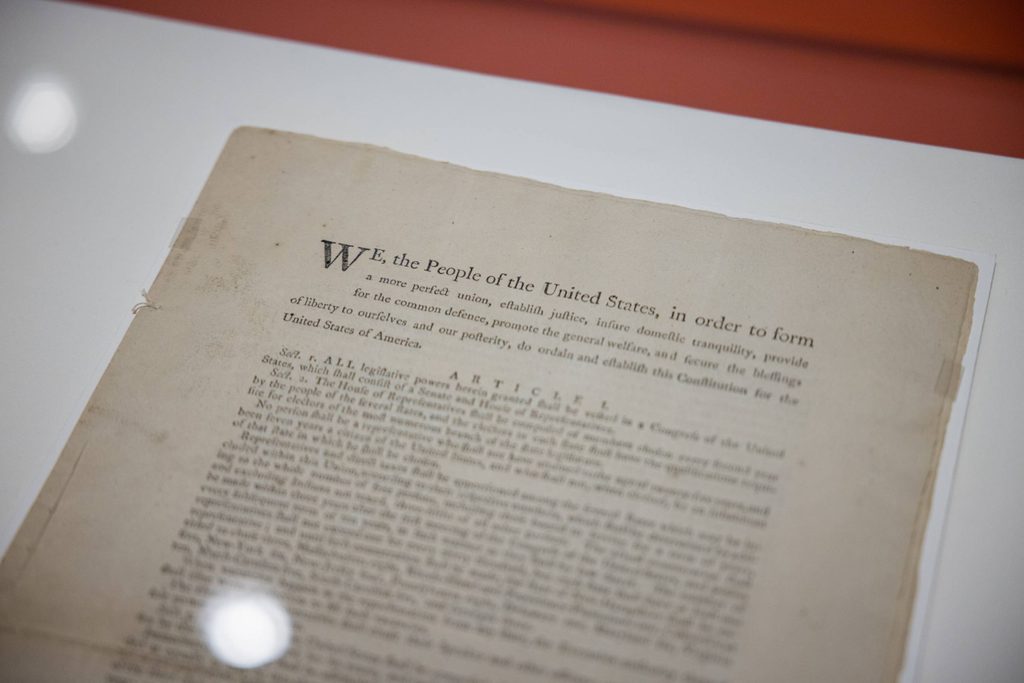 a close-up image of text from the US constitution