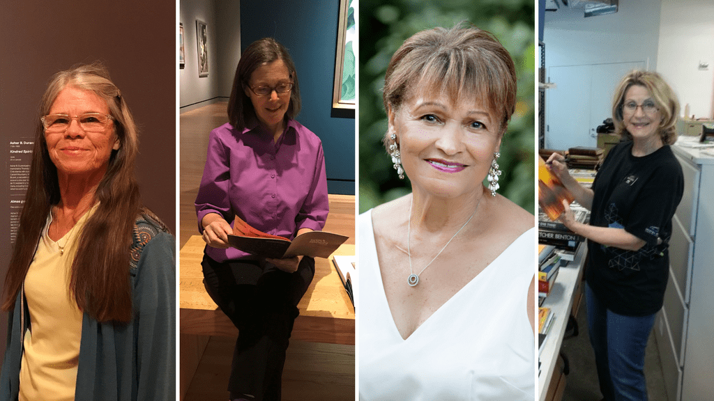 a collage image of volunteers