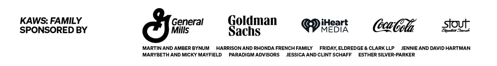 FAMILY sponsors include General Mills, Goldman Sachs, iHeart Media, Coca-Cola, and Stout.