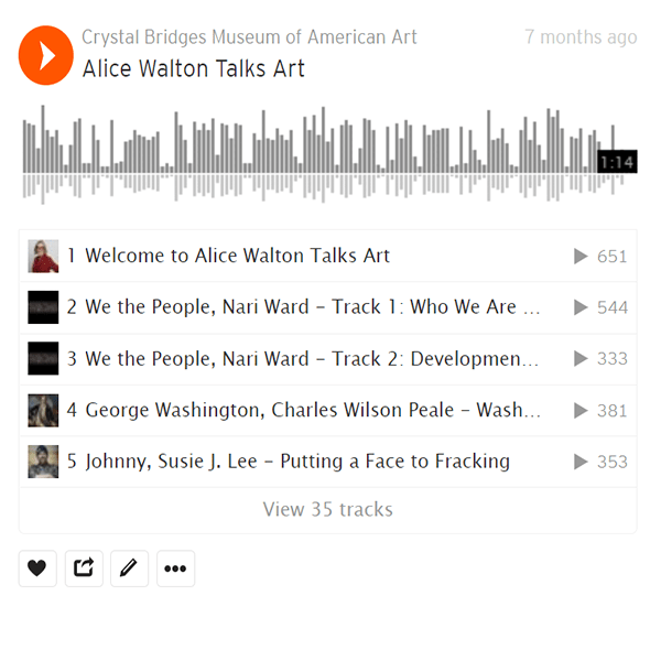 Captura de pantalla de la lista de reproducción de Soundcloud